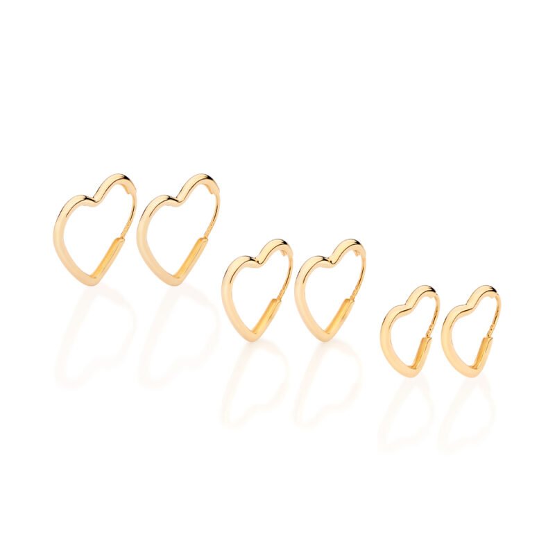 Kit brinco argola coração 527288