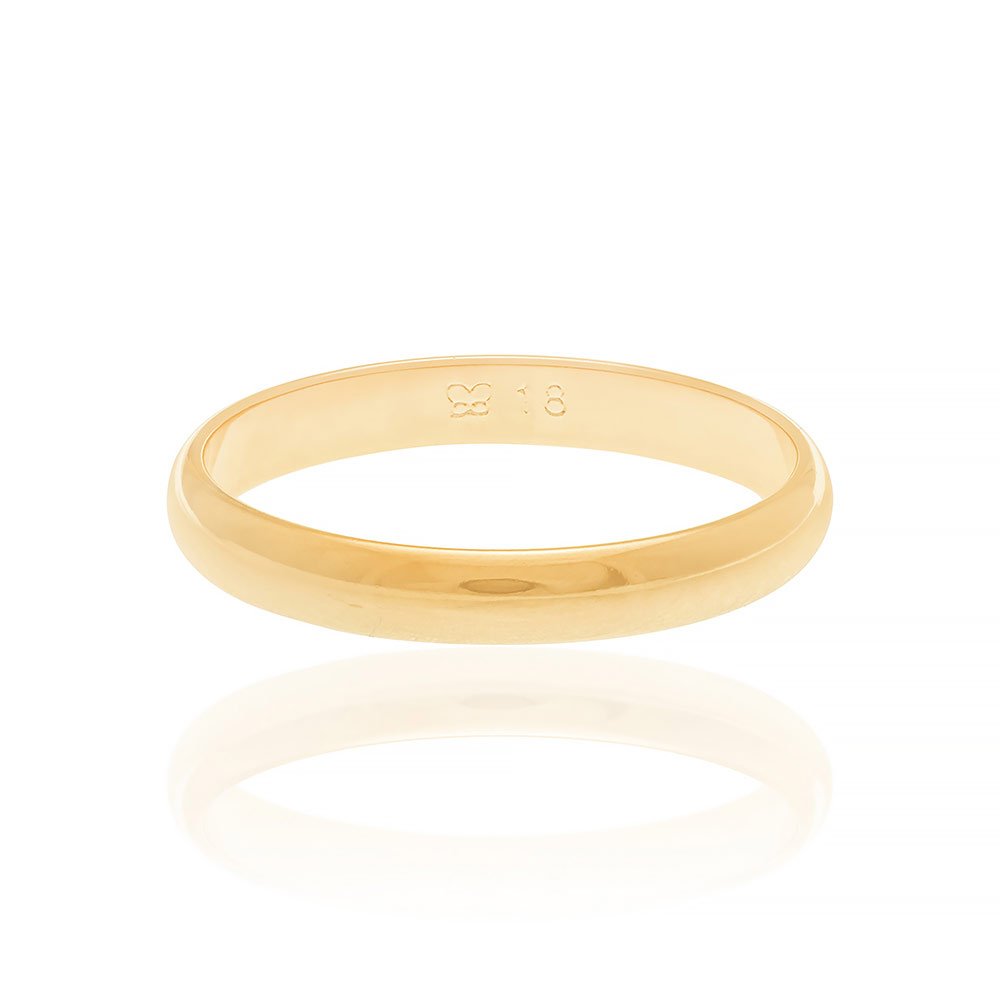 Aliança lisa banhada a ouro 18k 510152 - Imagem 2