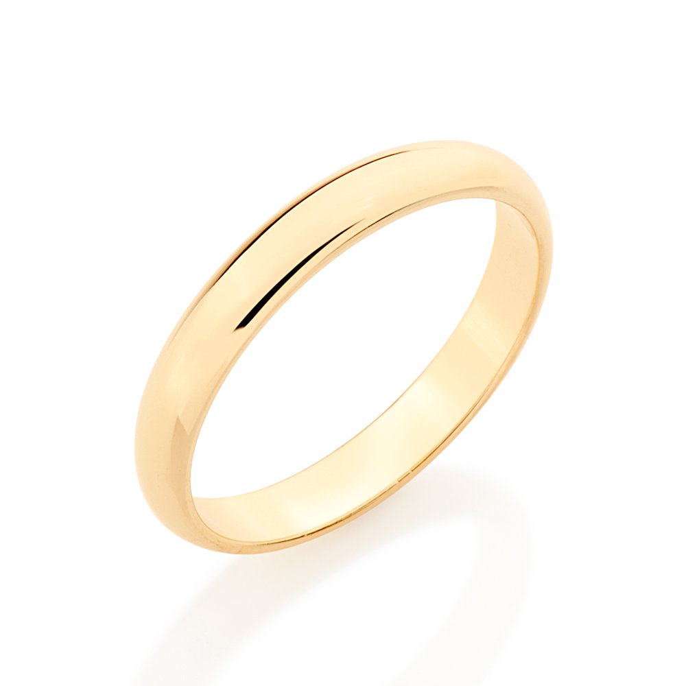 Aliança lisa banhada a ouro 18k 510152 - Imagem 4