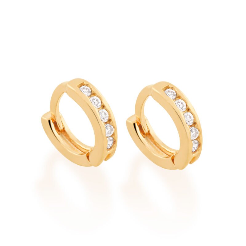 Brinco argola com zircônias 523214