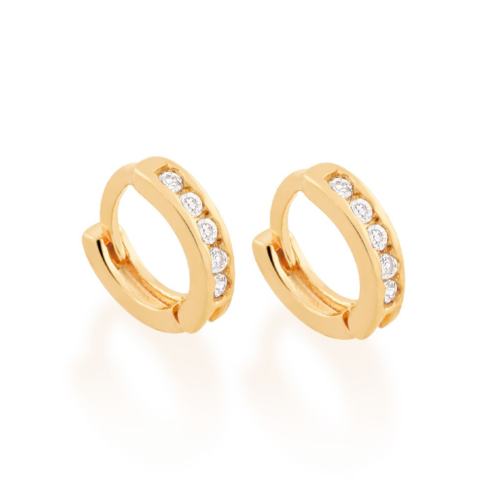 Brinco argola com zircônias 523214