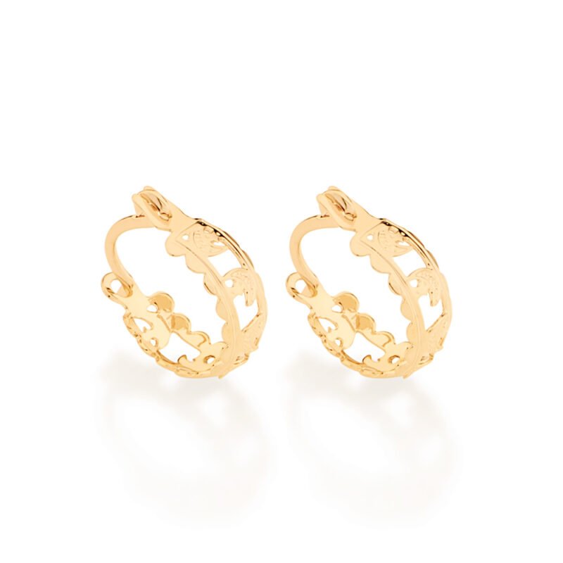 Brinco argola com luas e estrelas 523350