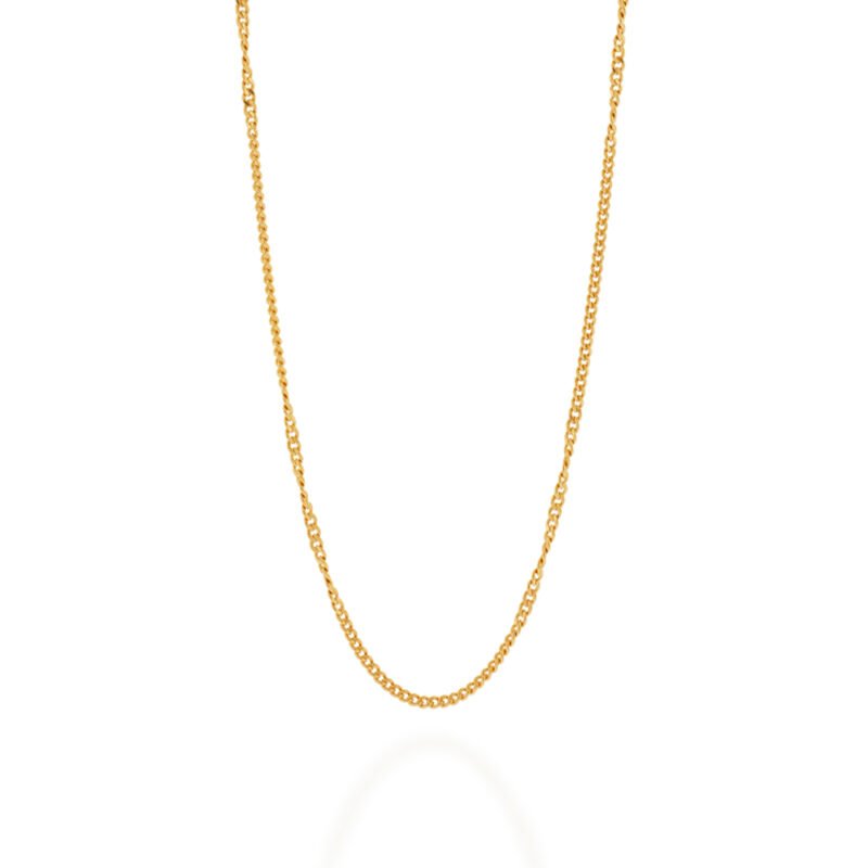 Gargantilha banhada a ouro 18k fio grumet 530694