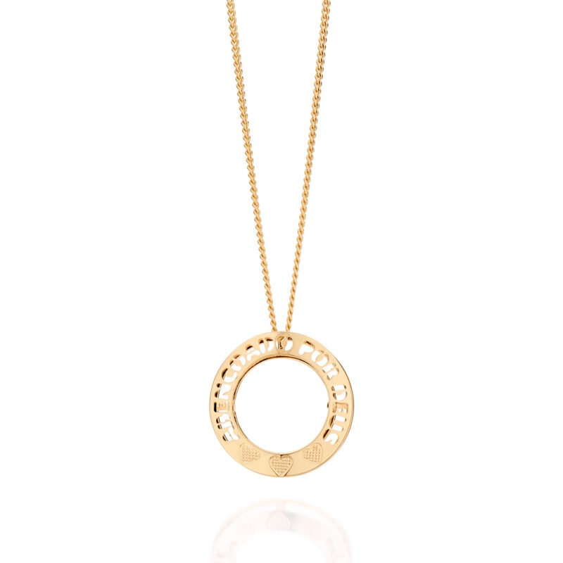 Gargantilha banhada a ouro 18k abençoado por deus 531614