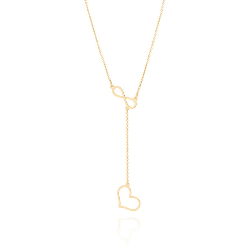 Gargantilha gravata amor eterno banhada a ouro 18k 532068