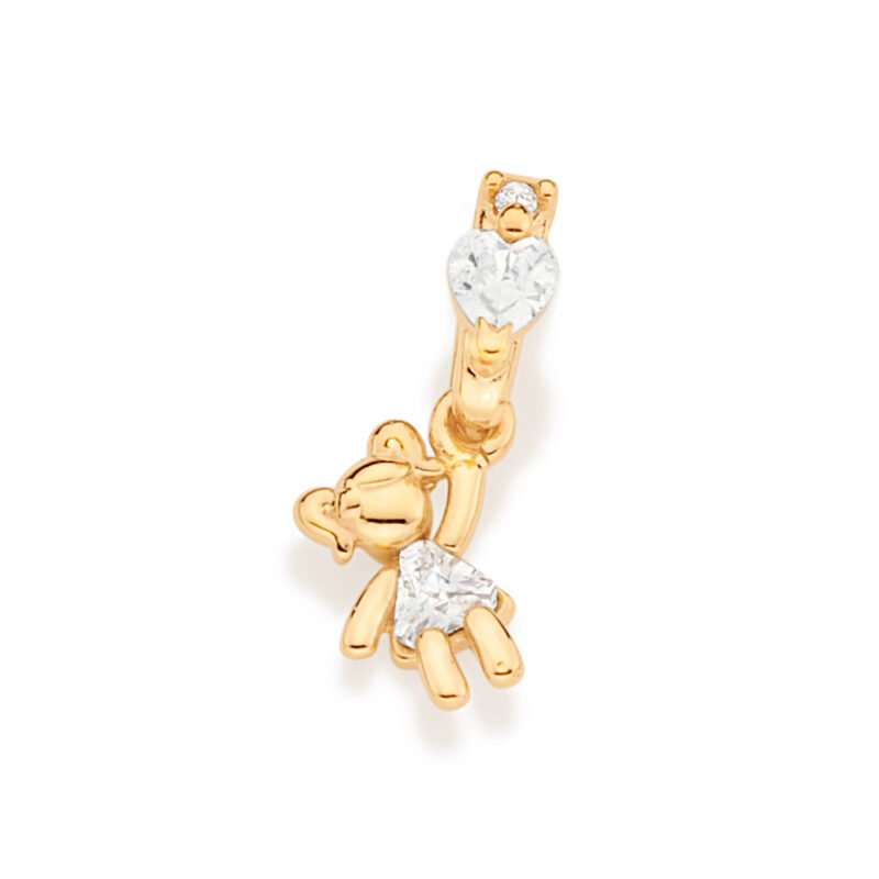 Pingente menina com zircônias 542607