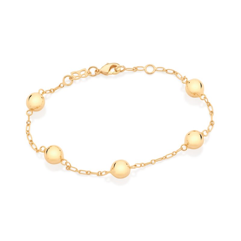 Pulseira banhada a ouro 18k com bolas 550640