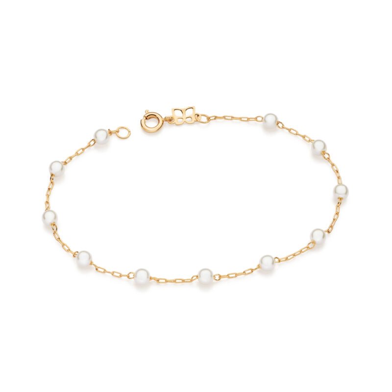 Pulseira banhada a ouro 18k com pérolas sintéticas 550687