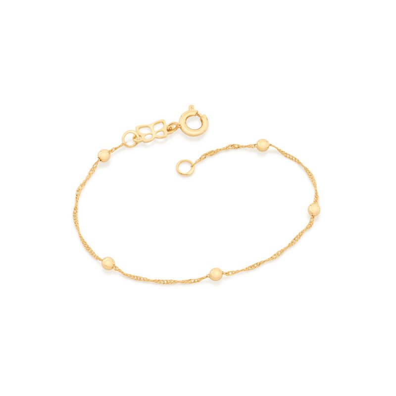 Pulseira banhada a ouro 18k infantil com bolas 551202