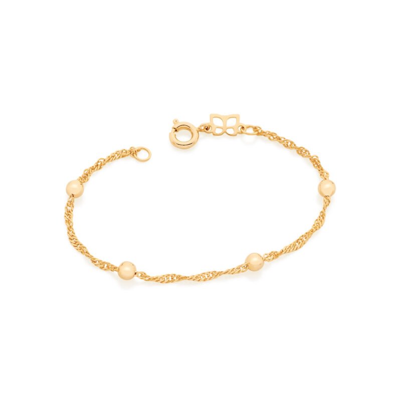 Pulseira banhada a ouro 18k com bolas 551392