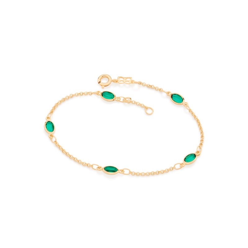Pulseira banhada a ouro 18k com cristais 551669