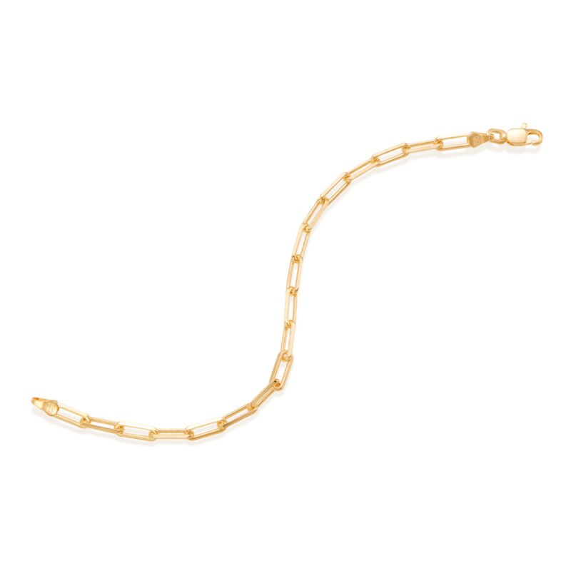 Pulseira fio elos ovais banhada a ouro 18k 551692