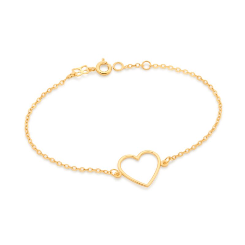 Pulseira com coração banhada a ouro 18k 551709