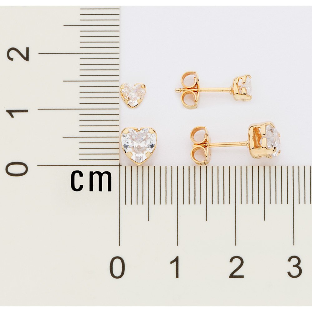 Kit brinco coração com zircônias 527266 - Imagem 3