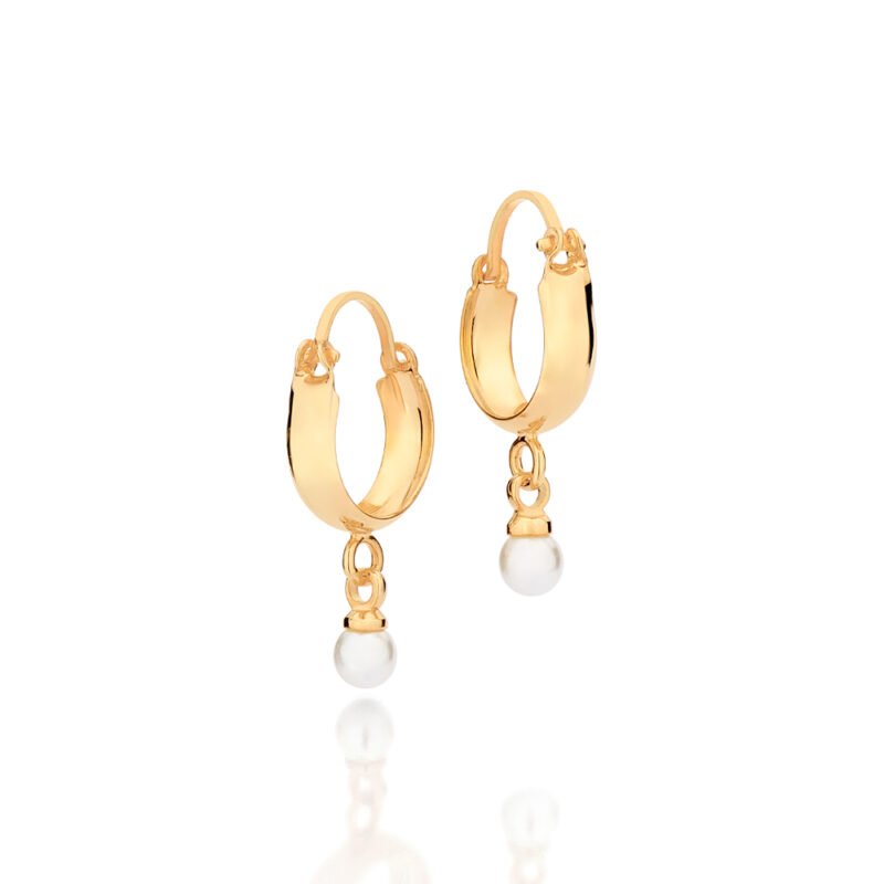 Brinco argola com pérolas sintéticas 527303
