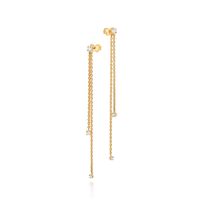 Brinco pêndulo com zircônias 527652