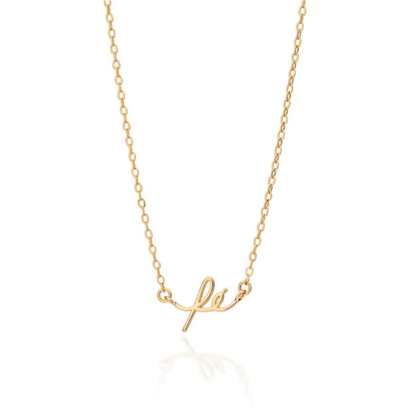 Gargantilha fé banhada a ouro 18k 532597