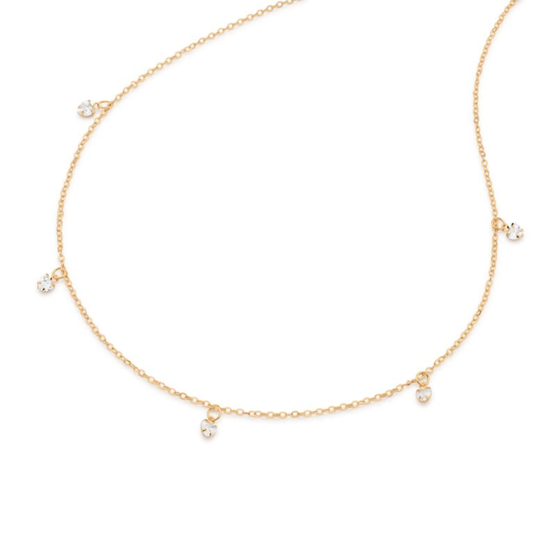 Gargantilha banhada a ouro 18k com zircônia 532610