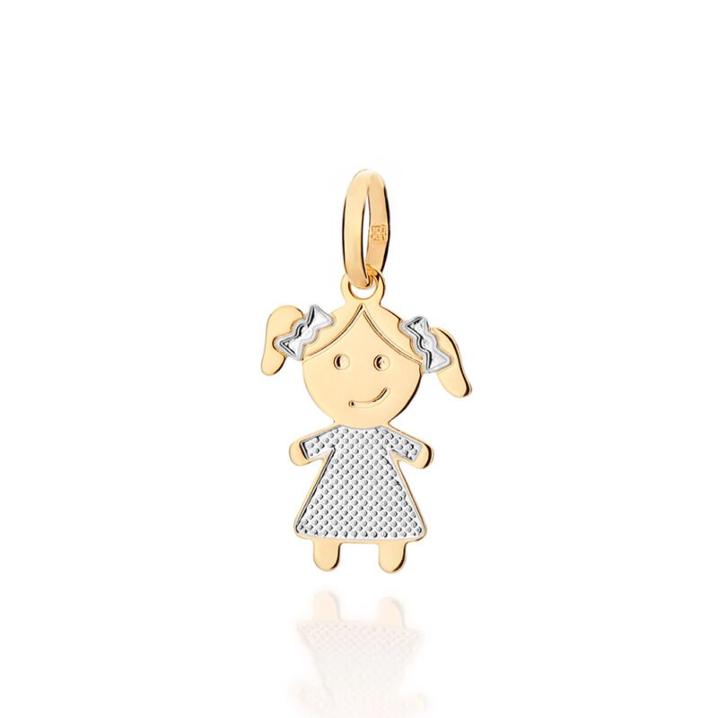 Pingente menina com aplicação de rhodium 542955