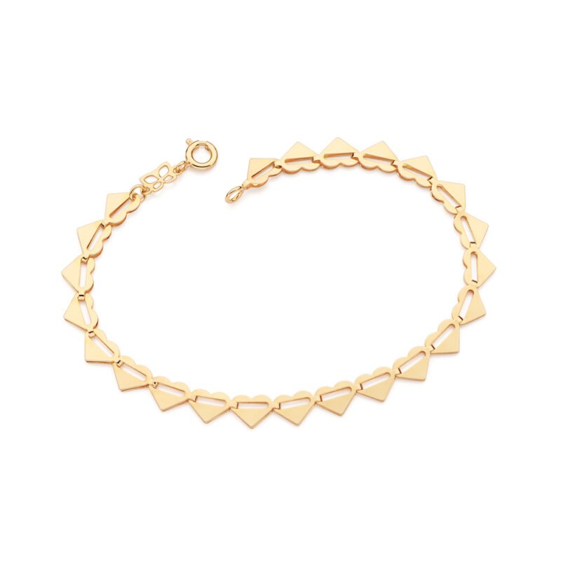 Pulseira coração banhada a ouro 18k 552174