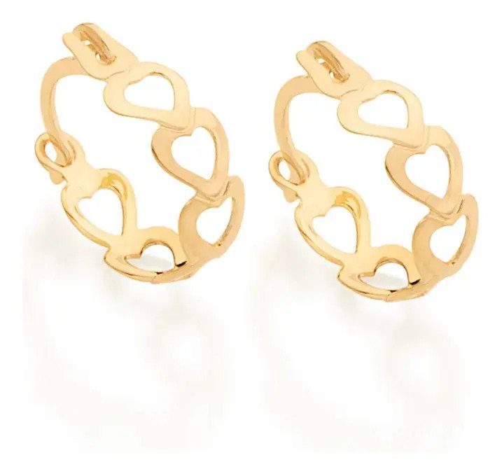 Brinco Rommanel Argola Pequena Ouro 18k Antialergico 523351 Dourado