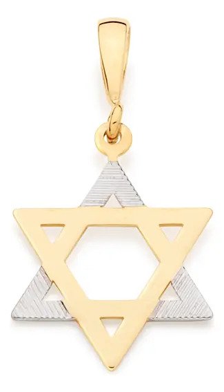 Pingente Rommane Estrela De Davi E Aplique De Rhodium 540136 Dourado
