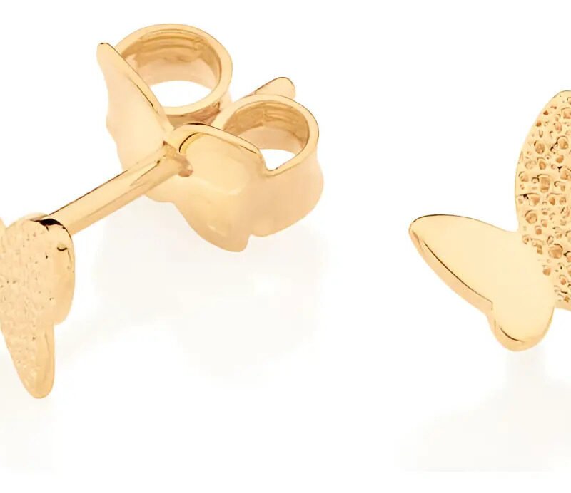 Brinco Rommanel Borboleta Folheado A Ouro 526989 Dourado