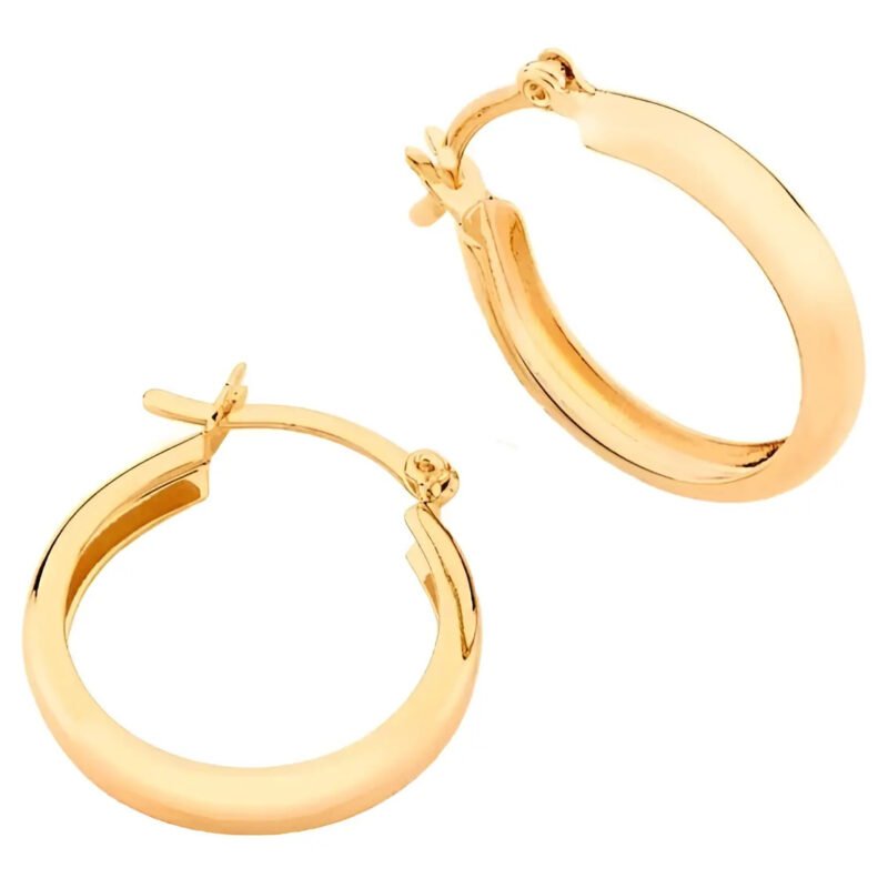 Brinco Argola Lisa Rommanel Casual Antialergico Ouro 18k Cor Amarelo