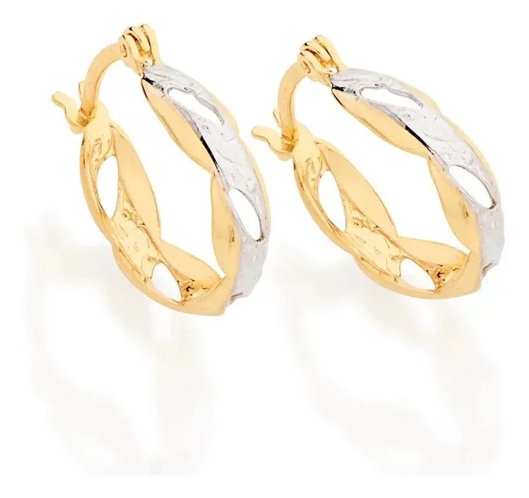 Brinco Argola Rommanel Prata Rhodium 18k 520388