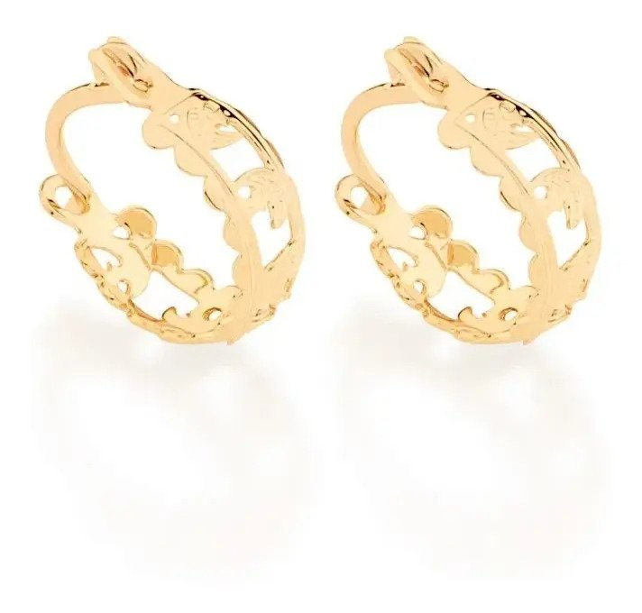 Brinco Rommanel Banhado Ouro Argola Luas E Estrelas 523350