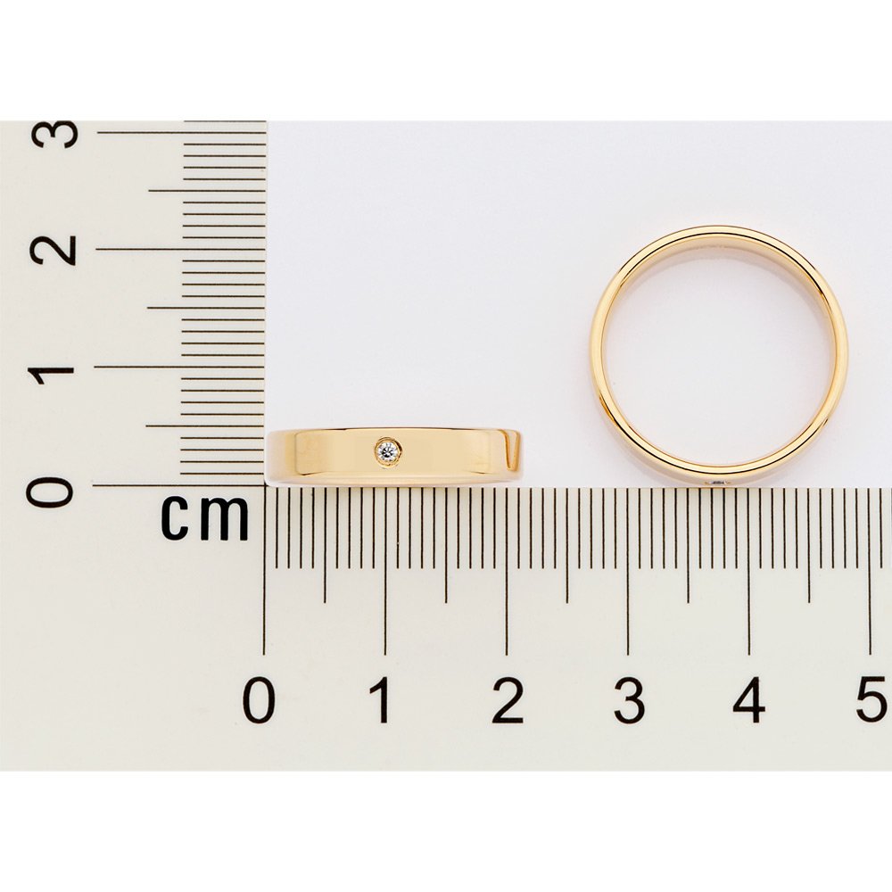 Aliança lisa anatômica banhada a ouro 18k com zircônia 51346 - Imagem 3