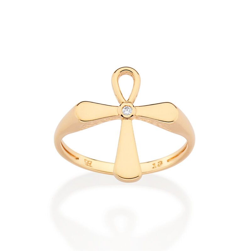 Anel skinny cruz com zircônia 513517