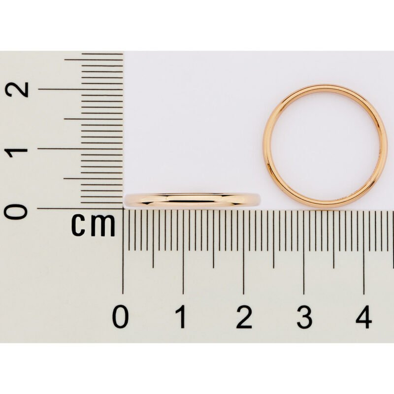 Aliança fina anatômica banhada a ouro 18k 513602