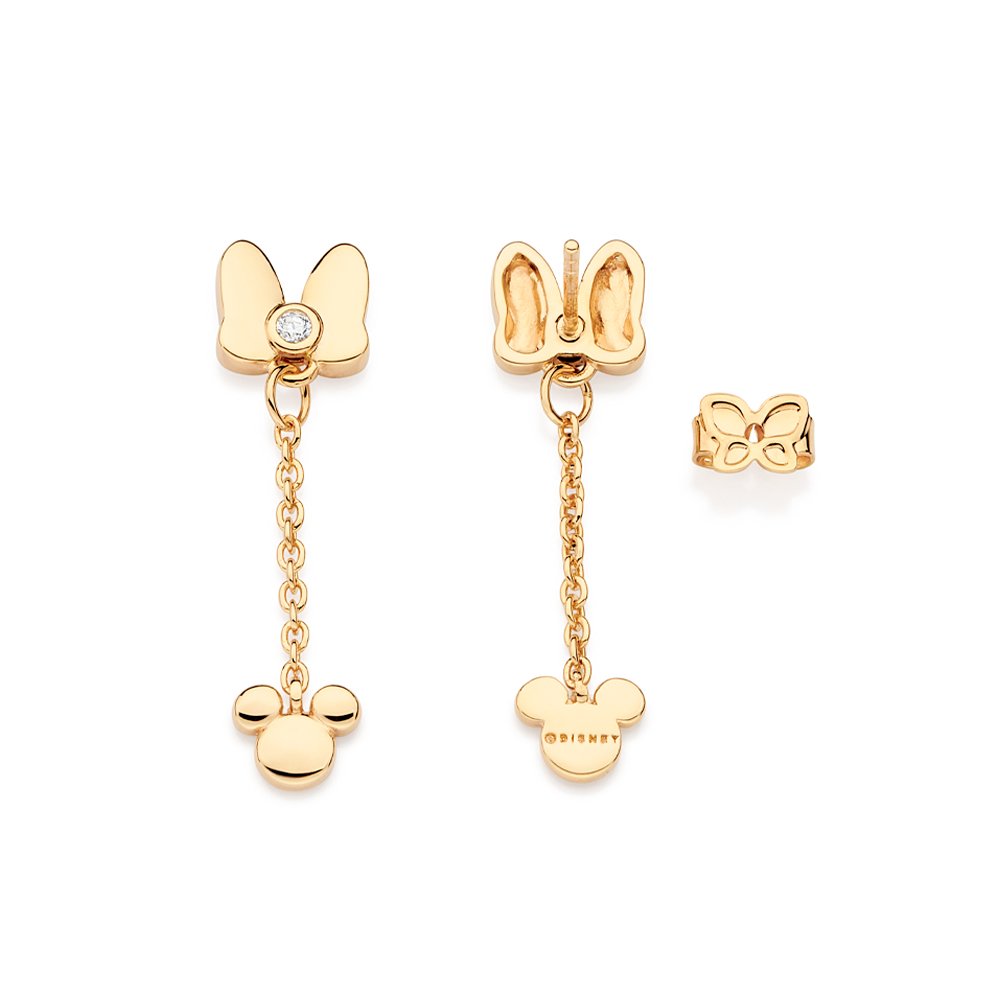 Brinco pêndulo laço minnie com zircônias 527315 - Imagem 2