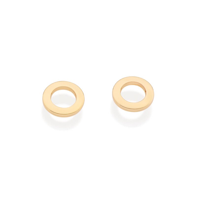 Brinco círculo vazado banahdo a ouro 18k 527452