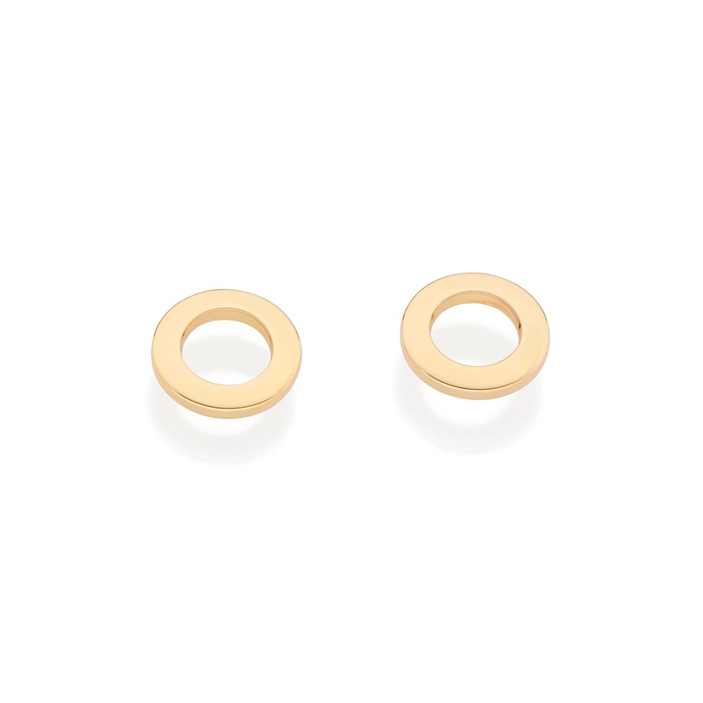 Brinco círculo vazado banahdo a ouro 18k 527452