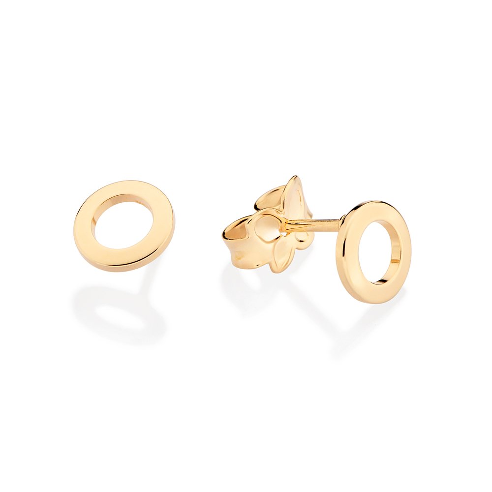 Brinco círculo vazado banahdo a ouro 18k 527452 - Imagem 2