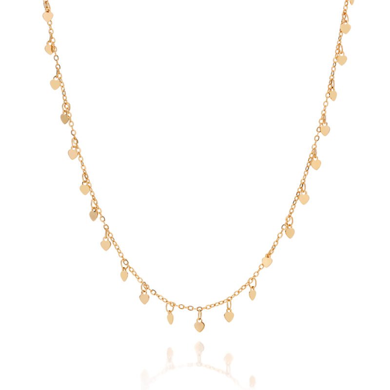 Gargantilha corações banhada a ouro 18k 532657