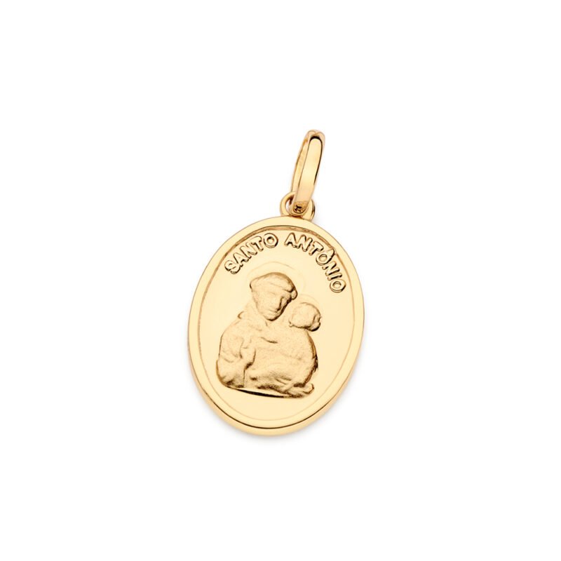 Medalha santo antônio banhada a ouro 18k 542832