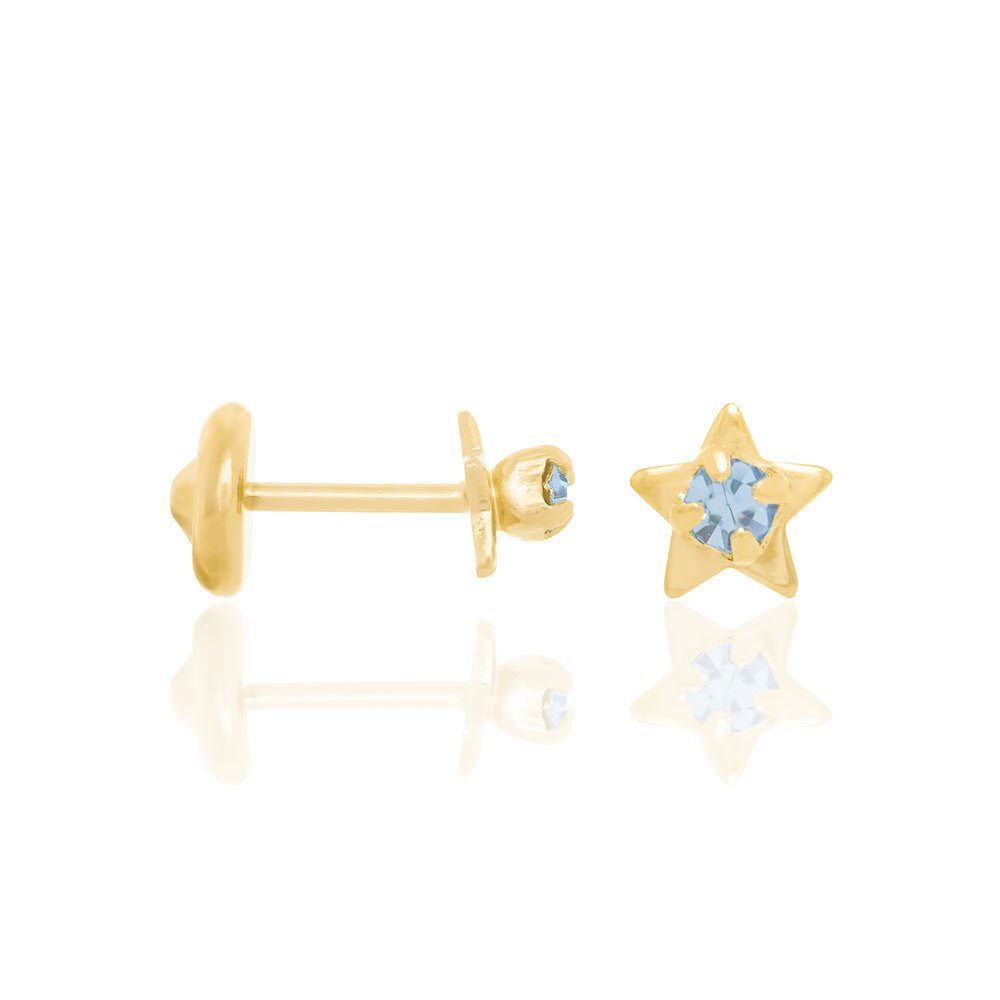 Brinco estrelas infantil com cristais 520724