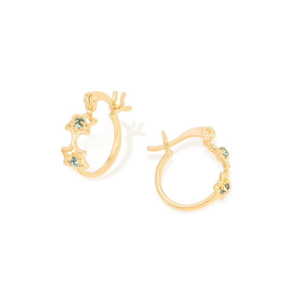 Brinco argola estrelas com cristais 522369 - Imagem 2