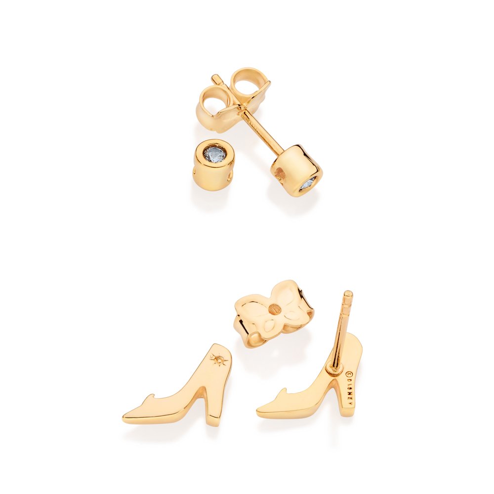 Kit brinco solitário e sapato cinderela com zircônias 527297 - Imagem 2