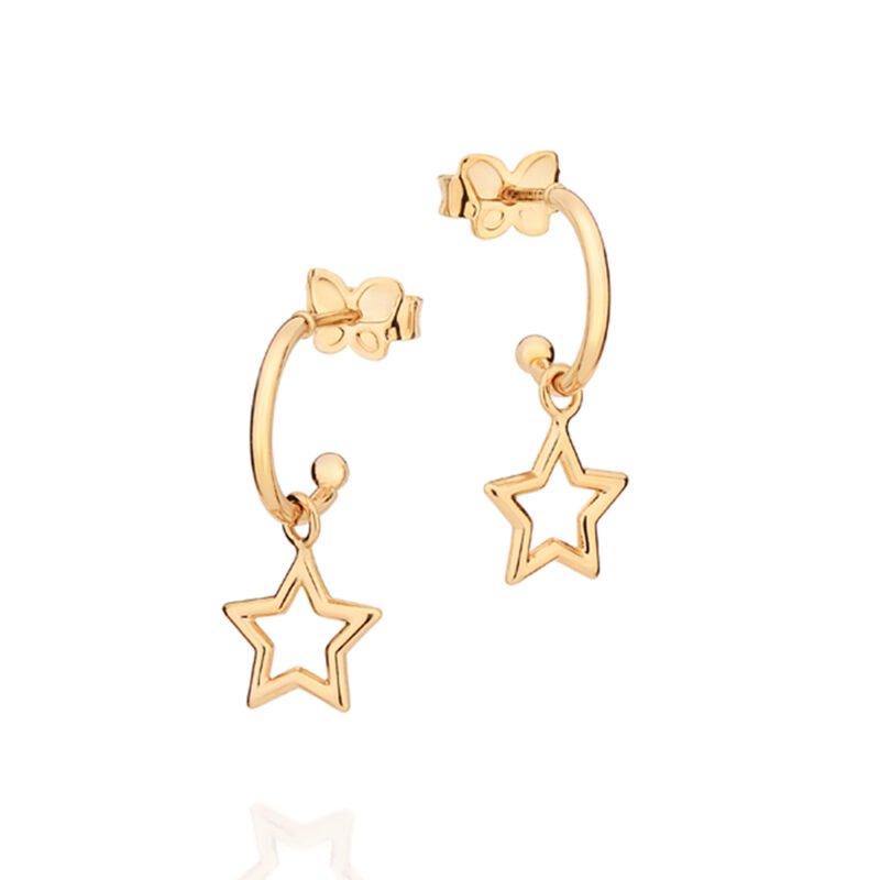 Brinco meia argola com estrela 527567