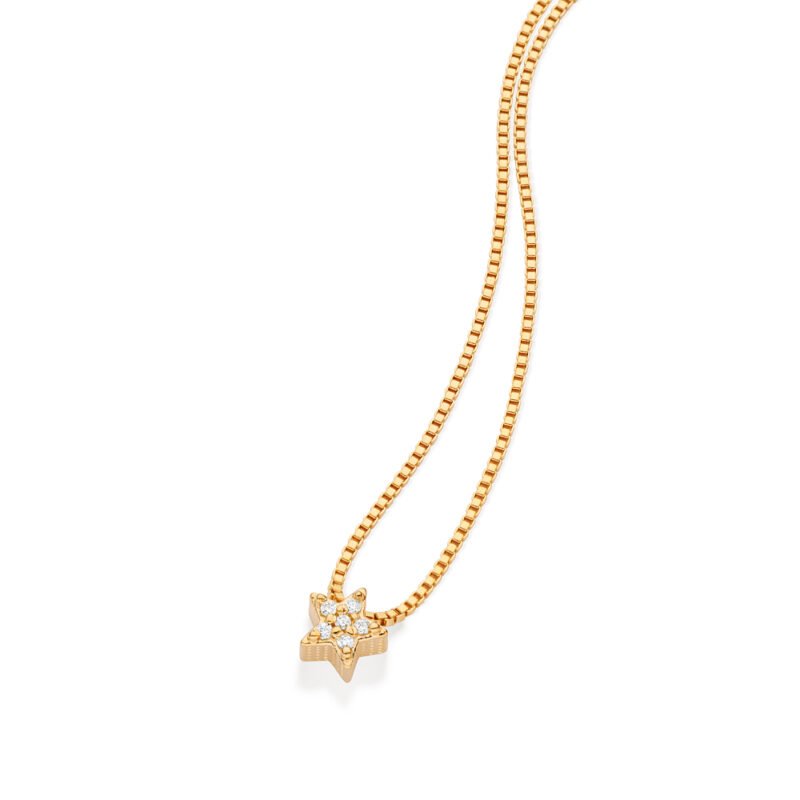 Gargantilha com pingente estrela com zircônias 532501