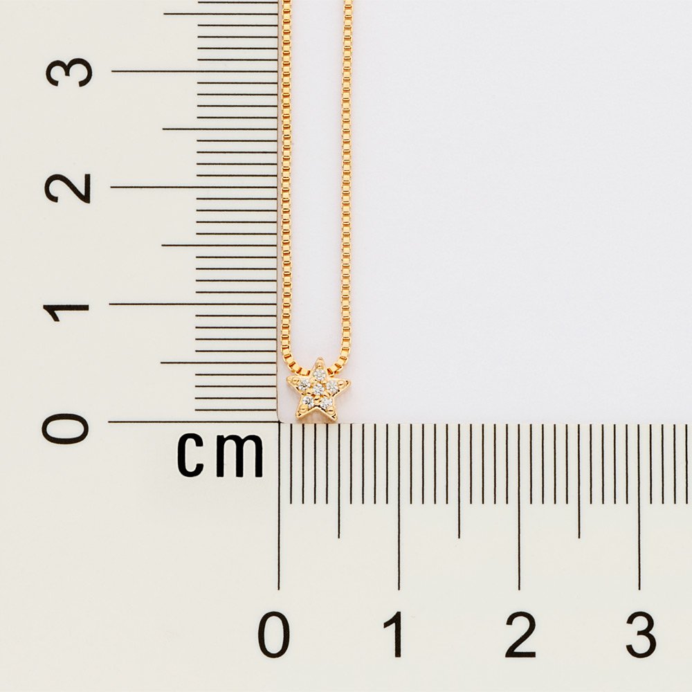 Gargantilha com pingente estrela com zircônias 532501 - Imagem 2